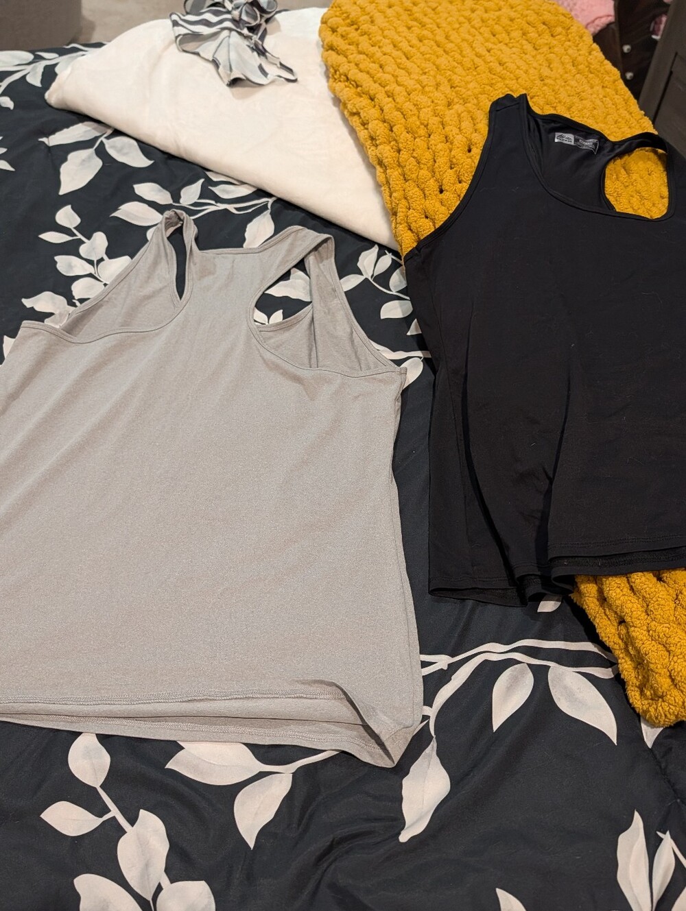 Reebok Black and Light Gray Racerback Tank Duo